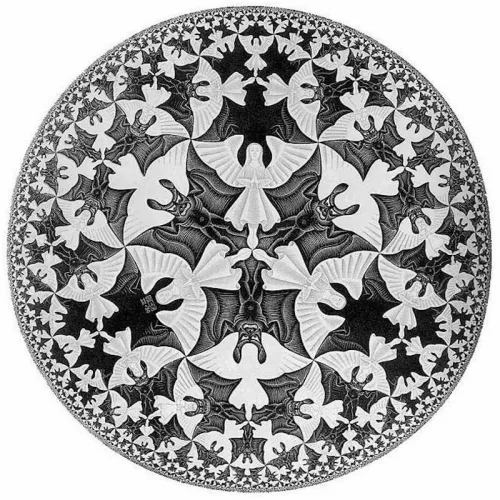 M.C. Escher, Paradiso e inferno, 1960. Xilografia.
