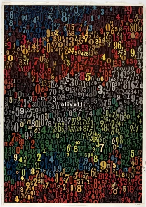 Numeri, Giovanni Pintori per Olivetti, 1949.
