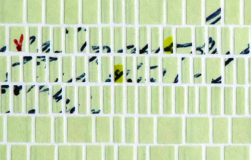 Detail: Untitled (Reconstruction 9) Hand-Cut Ledger Paper & Matte Board ( 6.5”x 6.5”) 2010