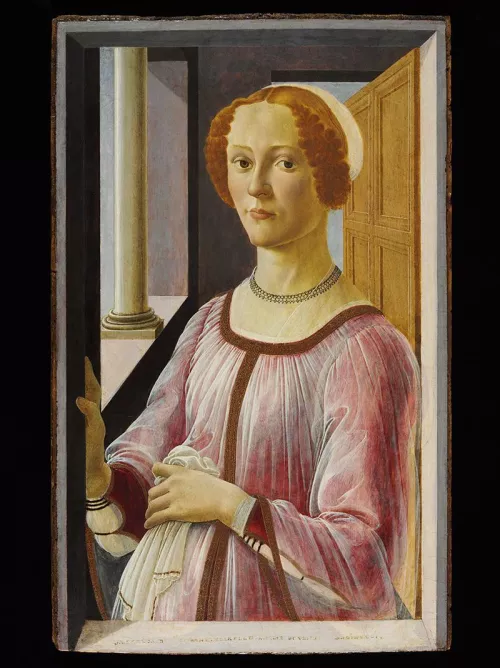 Sandro Botticelli
, Ritratto di donna (Smeralda Brandini)
1470/75,
Tempera su tavola
65,7 × 41 cm,
Victoria & Albert Museum, London
© London, Victoria and Albert Museum.