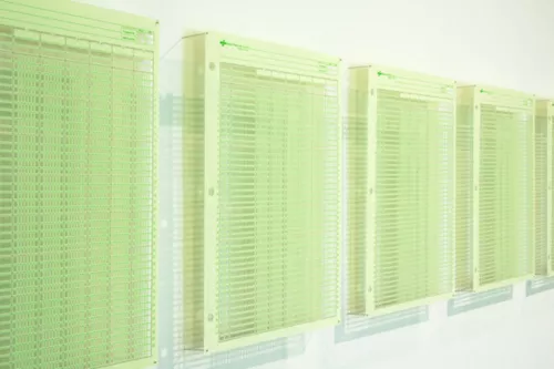 Detail: Untitled (Month 2) Hand-Cut Ledger Paper (Dimensions Variable - approx. 11"x 312”x 1") 2008