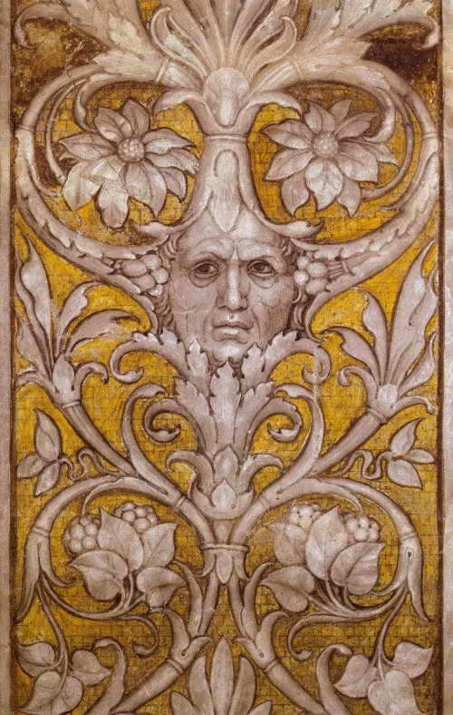 Andrea Mantegna, Autoritratto in una grottesca, Mantova, Palazzo Ducale (1474 circa).