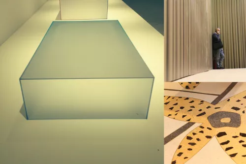 1. Nendo Works 2014-2015”, Museo della Permanente, via Turati 34. L’impressionante mole di progetti rarefatti e poetici realizzata nel corso degli ultimi due anni dal collettivo giapponese in collaborazione con artigiani e aziende di grande sapienza nella produzione
2. Kartell stand, progetto di Ferruccio Laviani, Hall 20/A15–B14, Fiera Rho-Pero
3. Permanent store di Taschen disegnato da Marc Newson in via Meravigli 17 (i pavimenti in terrazzo alla veneziana sono di Jonas Wood).