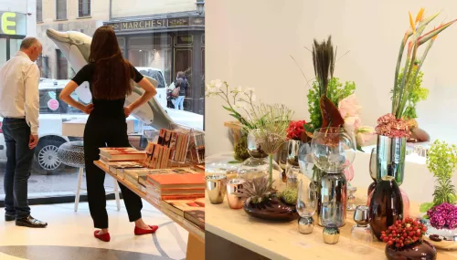1. Benedikt Taschen e la figlia controllano gli ultimi preparativi prima dell’apertura del permanent store Taschen disegnato da Marc Newson in via Meravigli 17
2. Verreum 2015 New Collection, vasi in vetro dell’azienda di Praga che attinge alla tradizione del vetro boemo, Brera Design District, via Dell'Orso 12