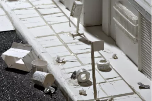 Tom Sachs, The Choice (Ghetto – Sculpture Park), 2001/2002, Foamcore e colla a caldo.